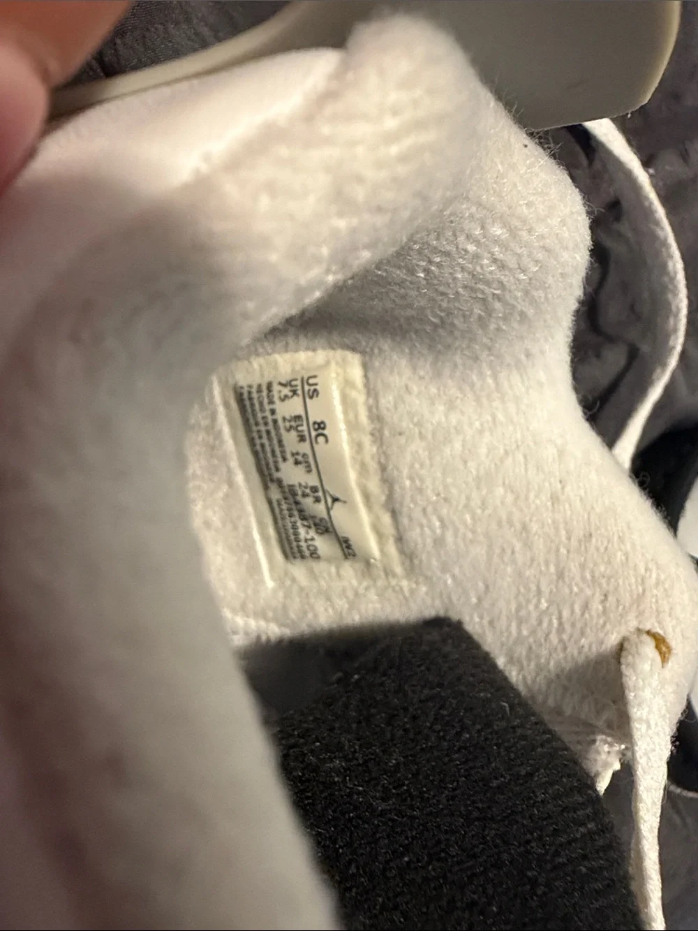 Jordan Kids White and Black Sneakers with Red Jumpman